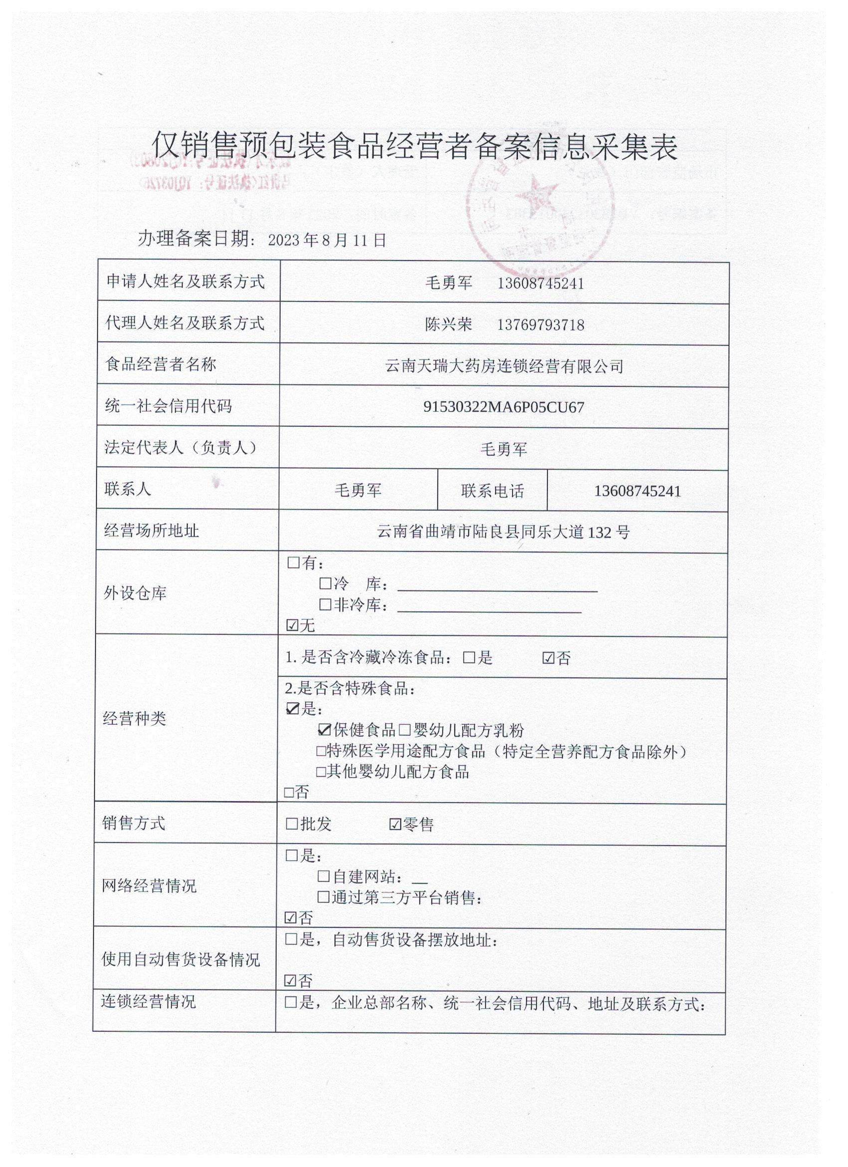 食品经营许可证
